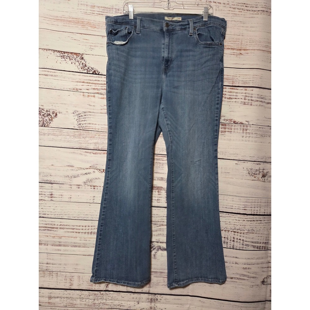 Levis 726 High Rise Flare Jeans Womens 18W Blue Denim Stretch Plus Size